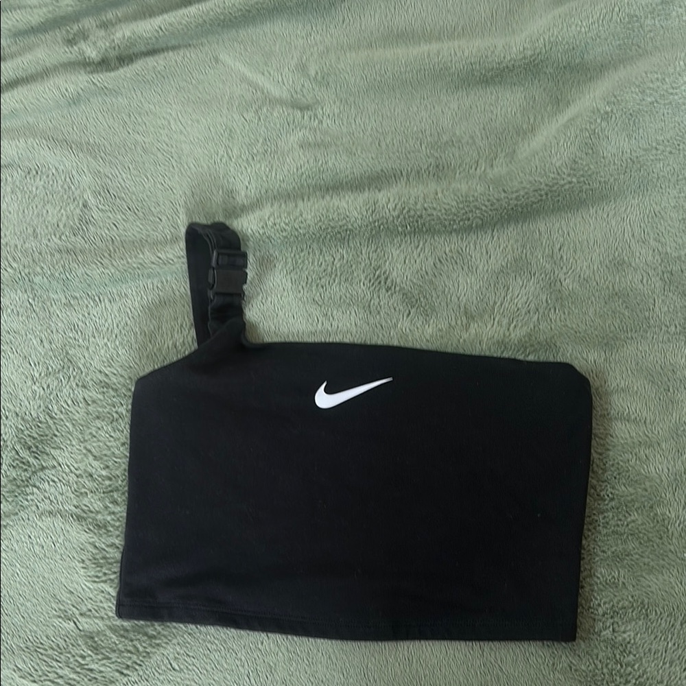 Nike Black One-Shoulder longline sports bra /Top